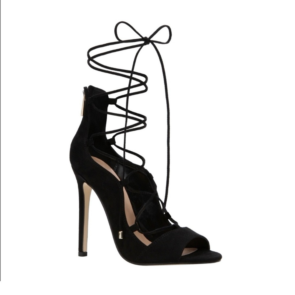 Call it Spring “NIRASSA” heels - Black Lace Up - Size 8.5